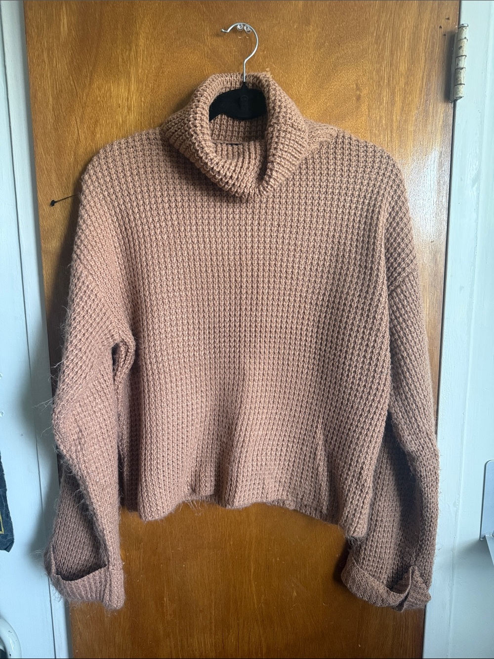 NWOT - Cozy Cropped Turtleneck Sweater in Dusty Rose